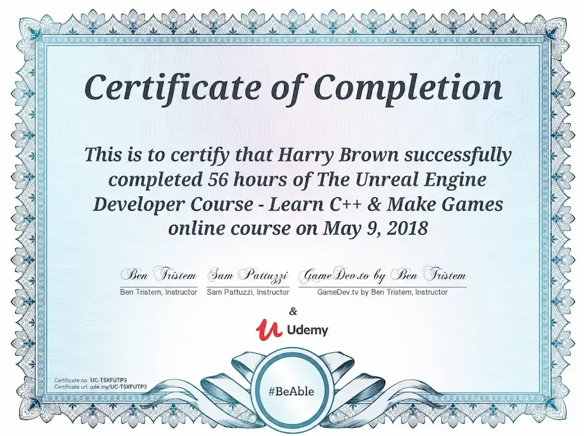 Unreal Engine Certificate